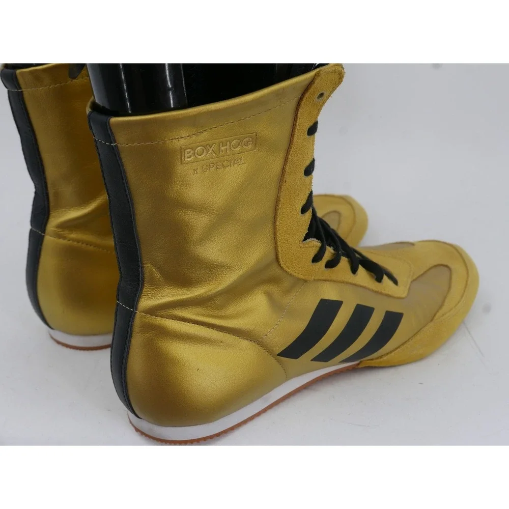 Adidas Box Hog Special Gold Metallic Boxing Shoes High Top Mens 11.5 BC0355